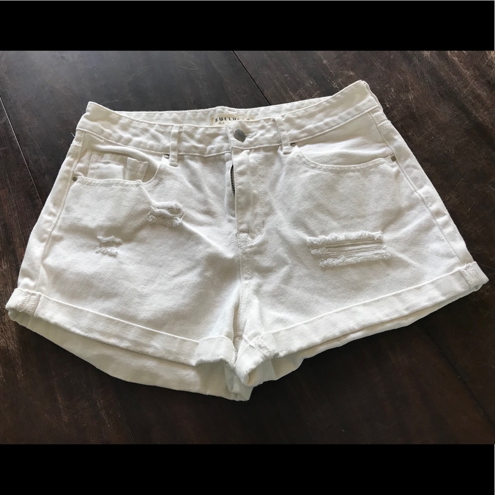 White denim shorts
